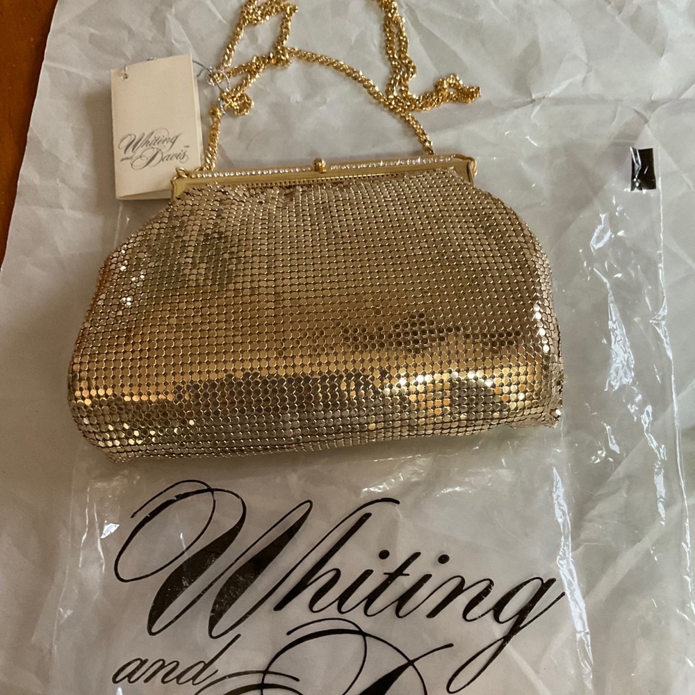 Whiting & Davis vintage gold purse